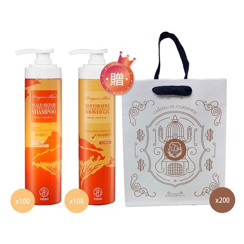 龍血求麗頭皮修護洗髮精500mLx100 贈 潤澤修護沐浴乳500mLx100+城堡小白提袋*200