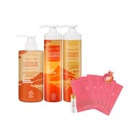 龍血求麗頭皮修護洗髮精500mL+潤澤修護沐浴乳500mL+身體乳500mL 贈 極光白美白面膜*5+龍血求麗化妝水10mL