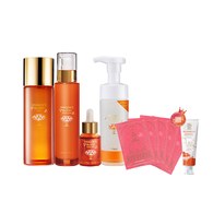 【控油修護組】龍血求麗精華30mL+修護乳80mL+化妝水120mL+潔顏慕絲150mL 贈 極光白美白面膜*5+龍血修護牙膏120g