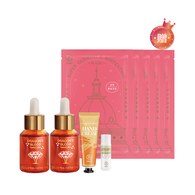 龍血求麗精華30mLx2+龍血求麗精油護手霜30mL 贈 卡姆果透亮保濕水凝露20mL+極光白美白面膜x5